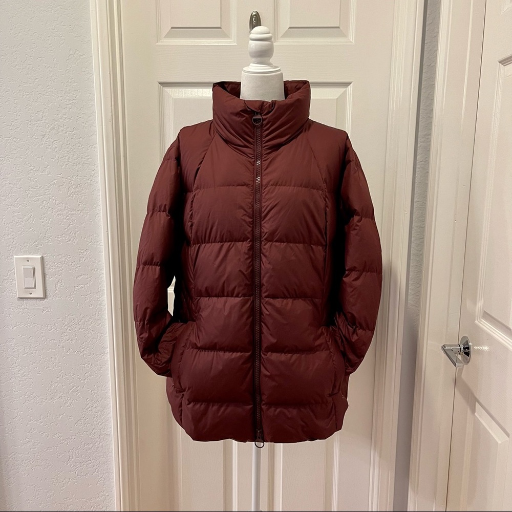 Women’s Athleta Downtown/Puffer Jacket Full Zip in Burgundy Size 2X
